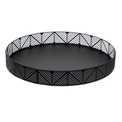 Tava decorativa stil Boho, diametru 30 cm, neagra