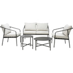 Mobilier de gradina cu doua mese si o canapea, din metal