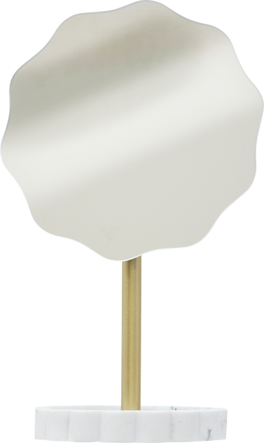 Oglindă cosmetică floare MARBY cu tavă pentru bijuterii, Ø 12,2 cm