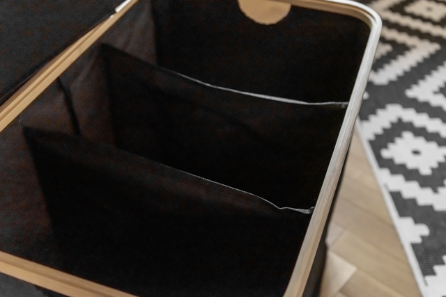 Coș de rufe, bambus, 57 x 50 x 37, Trio Ecori, WENKO