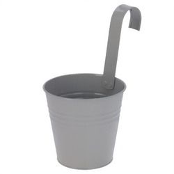 Husa din zinc pentru ghiveci cu carlig, 13 x 13,5 cm