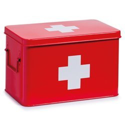 Trusă medicală metalică, cutie medicală, 32x20x20,5 cm, ZELLER, albă