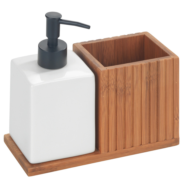 Dozator de lichide cu organizator din bambus MERA