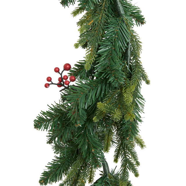 Ghirlandă de Crăciun, brad cu boabe și conuri, 180 cm