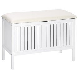 Cos rufe/scaun, Wenko Oslo, 2 in 1, 17 L, Lemn, Alb