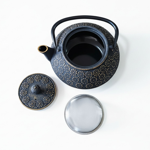 Ceainic din fontă cu infuzor KUMO, 1000 ml, negru