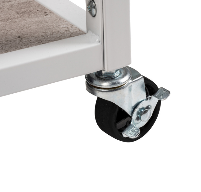 Cărucior de bucătărie RUSTICO, etajera pe trei niveluri pe roți cu suporturi pentru sticle și pahare - 80 x 89,5 x 40 cm, WENKO