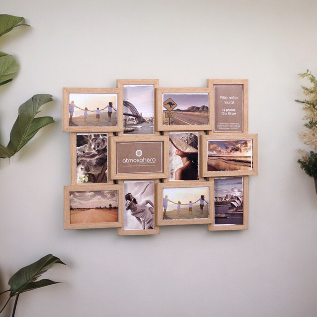 Rama foto colaj 12 fotografii, Bej, 60x46x3 cm