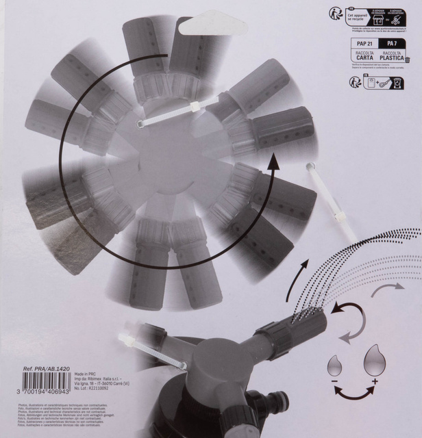 Aspersor rotativ 3 brate RIBIMEX, zona de irigare pâna la 71m²