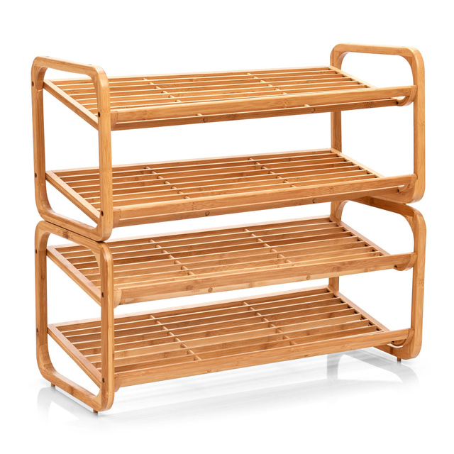 Suport din bambus pentru pantofi, încălțăminte, 2 niveluri, ZELLER