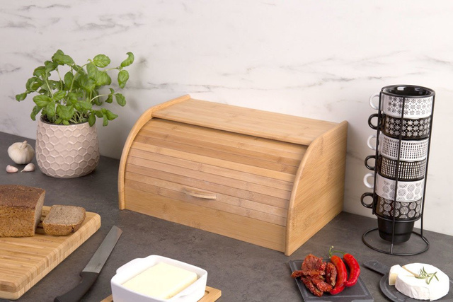 Cutie din bambus pentru pastrarea painii, Zeller, 40 x 26 x 20 cm, Maro