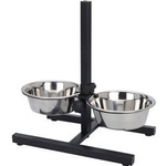 Boluri pentru câini pe suport, reglabile în înălțime, 2 x 1,8 L