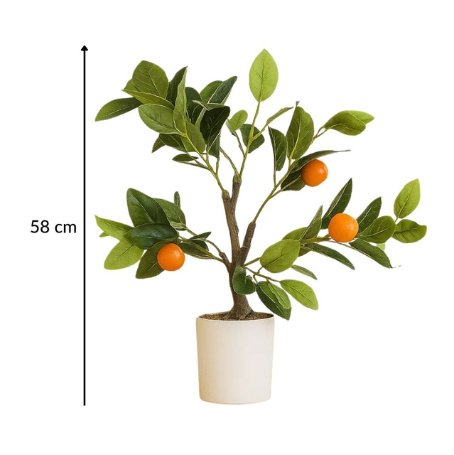 Pom tree decorativ portocaliu, 58 cm