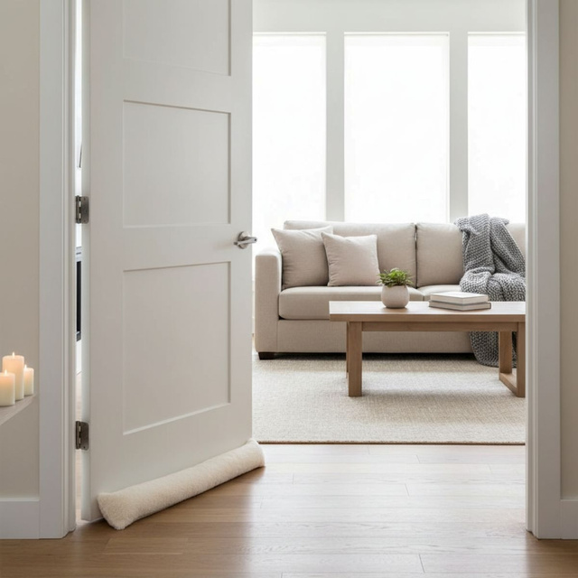 Rola pentru ușă, protecție împotriva curentului de aer, 90 cm, bej