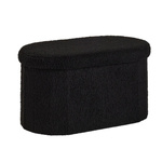 Bancă ovală pliabilă din material buclé, 72 x 39 cm, MOKA