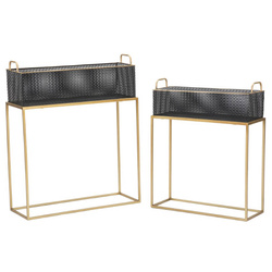 Ghivece din plasă metalică pe suport