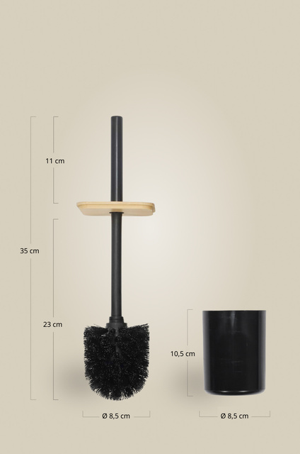 Perie de toaletă ZETRU cu capac din bambus