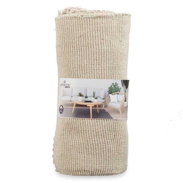 Covor cu franjuri, 100% bumbac, 180 x 120 cm