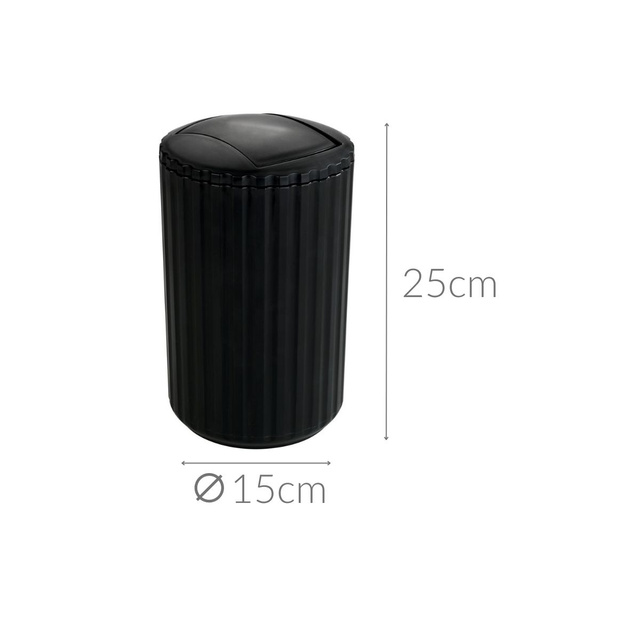 Coș de gunoi pentru baie, Swing Bin Allstar, culoare neagră, 3l