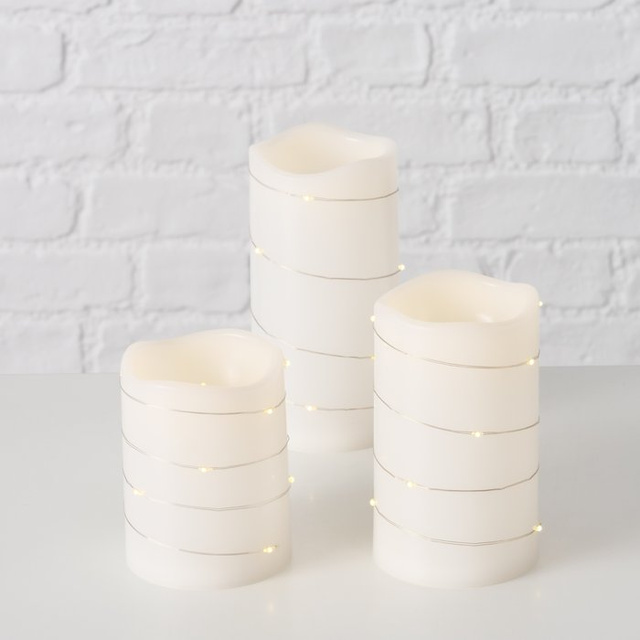 Lumânări cu flacără LED artificială SARNIA, 3 buc.