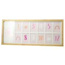 Rama suspendată pentru 12 fotografii pentru camera copilului, 25 x 60 x 1,8 cm