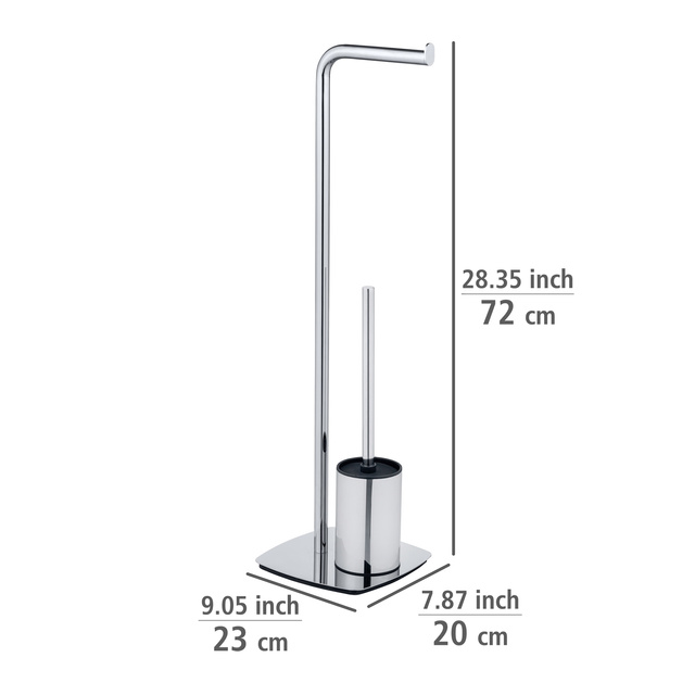 Perie toaleta cu suport hartie igienica, cromat, IRIA, WENKO
