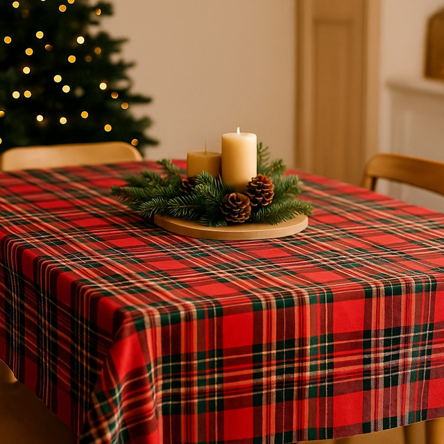 Masă cu carouri scoțiene, 130 x 180 cm, model 2