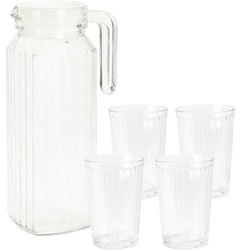Set ulcior si 4 pahare, 1,1 l + 200 ml