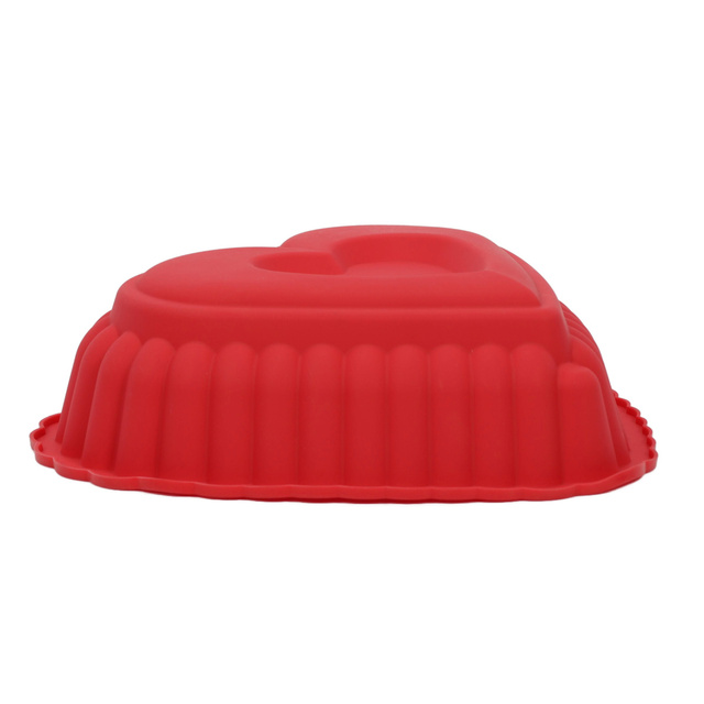 Tava de copt din silicon in forma de inima, 25 x 16 x 7 cm