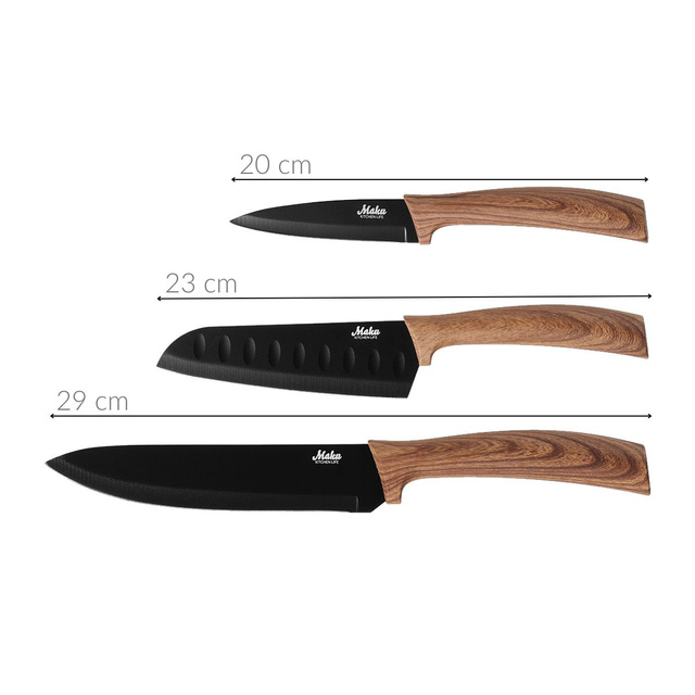 Set cuțite din oțel inoxidabil, 3 buc.