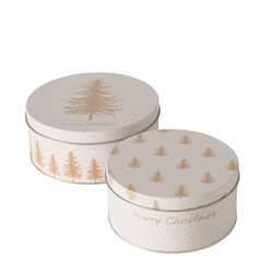 Set de două cutii pentru depozitare PLATINA, Ø 14-16 cm