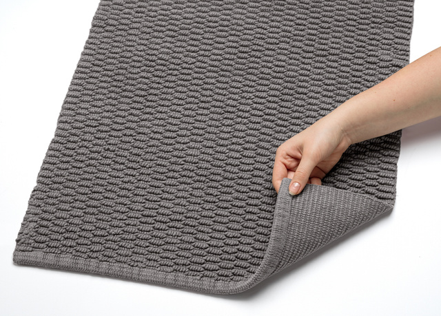 Covor de baie MONA, bumbac, 50 x 80 cm, gri inchis, WENKO