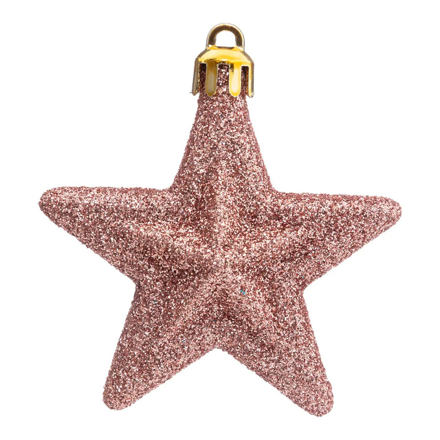 Decoratiuni de Craciun, stele din plastic, 6 buc.