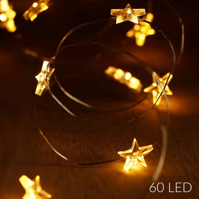 Ghirlanda luminosa fulg de nea, 60 LED-uri