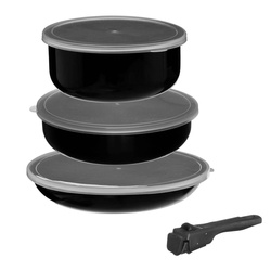 Set 6 elemente cu maner detasabil si capace din silicon