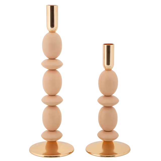 Set de 2 suporturi pentru lumânări SHUTTLE cu design modern, înălțimi 25 cm & 33 cm