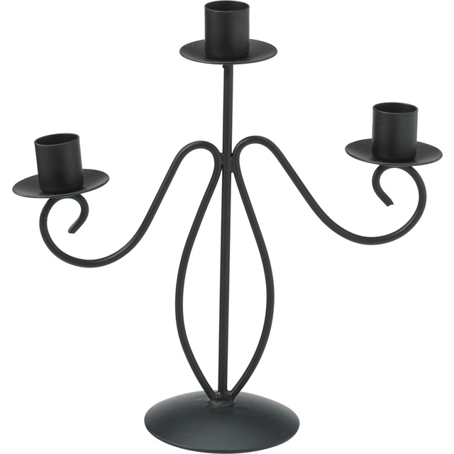 Candelabru cu trei brațe, metal, 22 cm