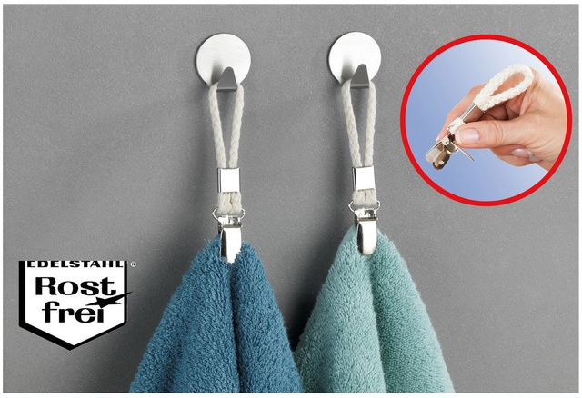 Set 8 cârlige pentru prosoape STABILO cu cleme