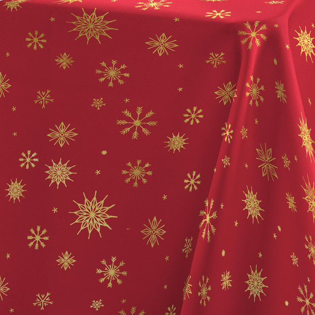 Fata de masa dreptunghiulara, decor auriu, 140 x 240 cm, ASTRELIA