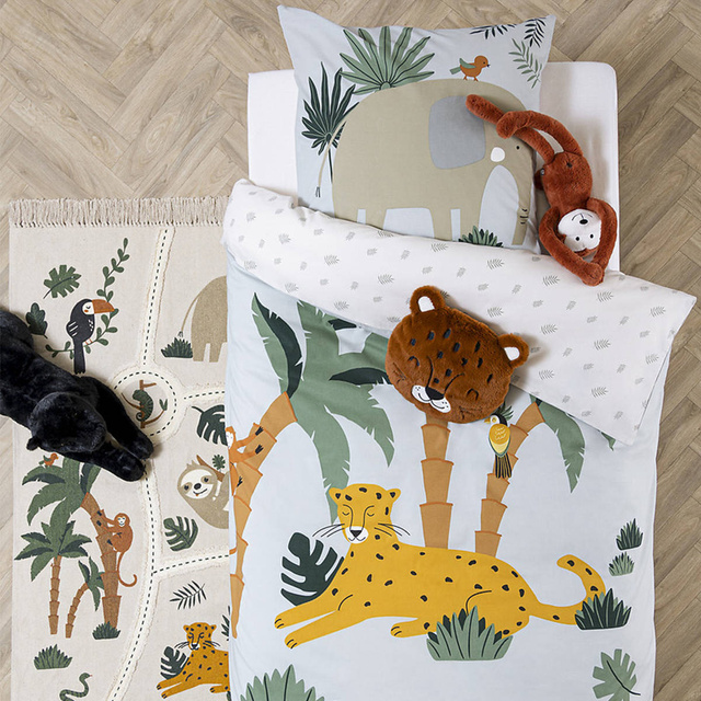 Covor pentru camera copiilor Jungle, harta, bumbac, 150 x 100 cm