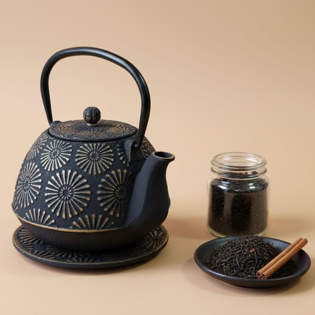 Cumpăna din fontă cu cești și suport KOGA, 1200 ml, aurie