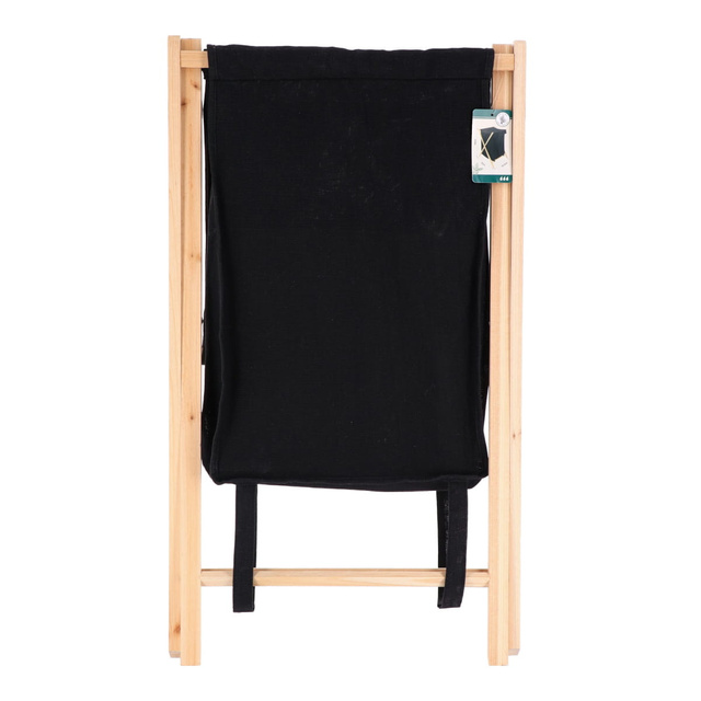 Coș de rufe textil SKANDIA, închis, cadru din lemn, 90 l