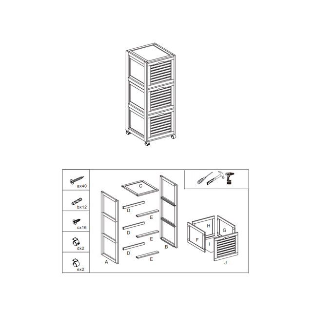 Raft pentru baie BAMBOU cu 3 sertare, 41 x 91 cm, bambus
