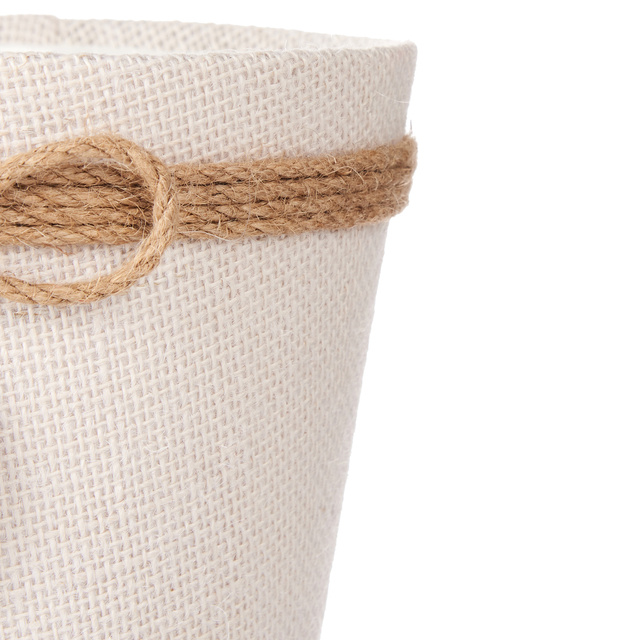 Husa pentru ghiveci impletit cu fundita de iuta, 20 x 16 cm