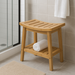 Taburet din bambus cu raft pentru accesorii