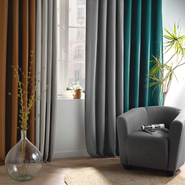 Perdea opaca BLACKE cu inele, 135 x 240 cm