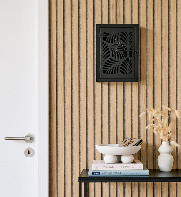 Cutie metalică pentru chei LEAVES, 30 × 22 × 5 cm