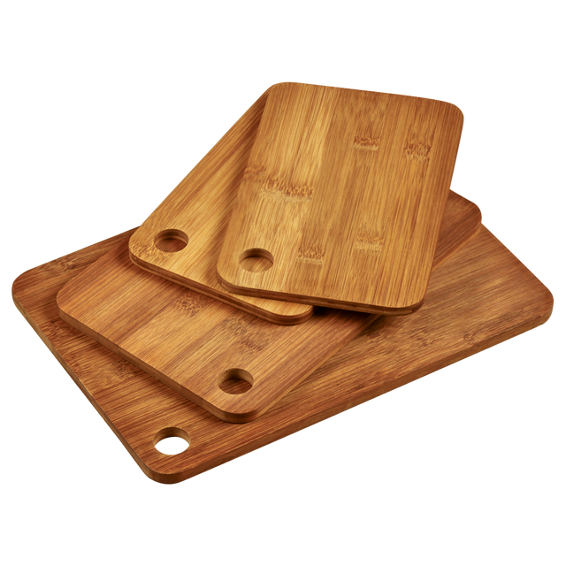 Set de 4 tocătoare din bambus închis la culoare