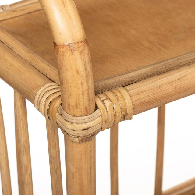 Bibliotecă din rattan, 2 niveluri, 60 x 20 x 50 cm