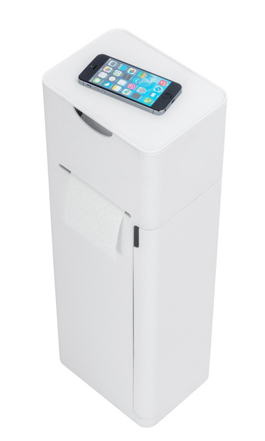 Suport pentru hârtie igienică și perie IMON, 6 în 1, alb, WENKO